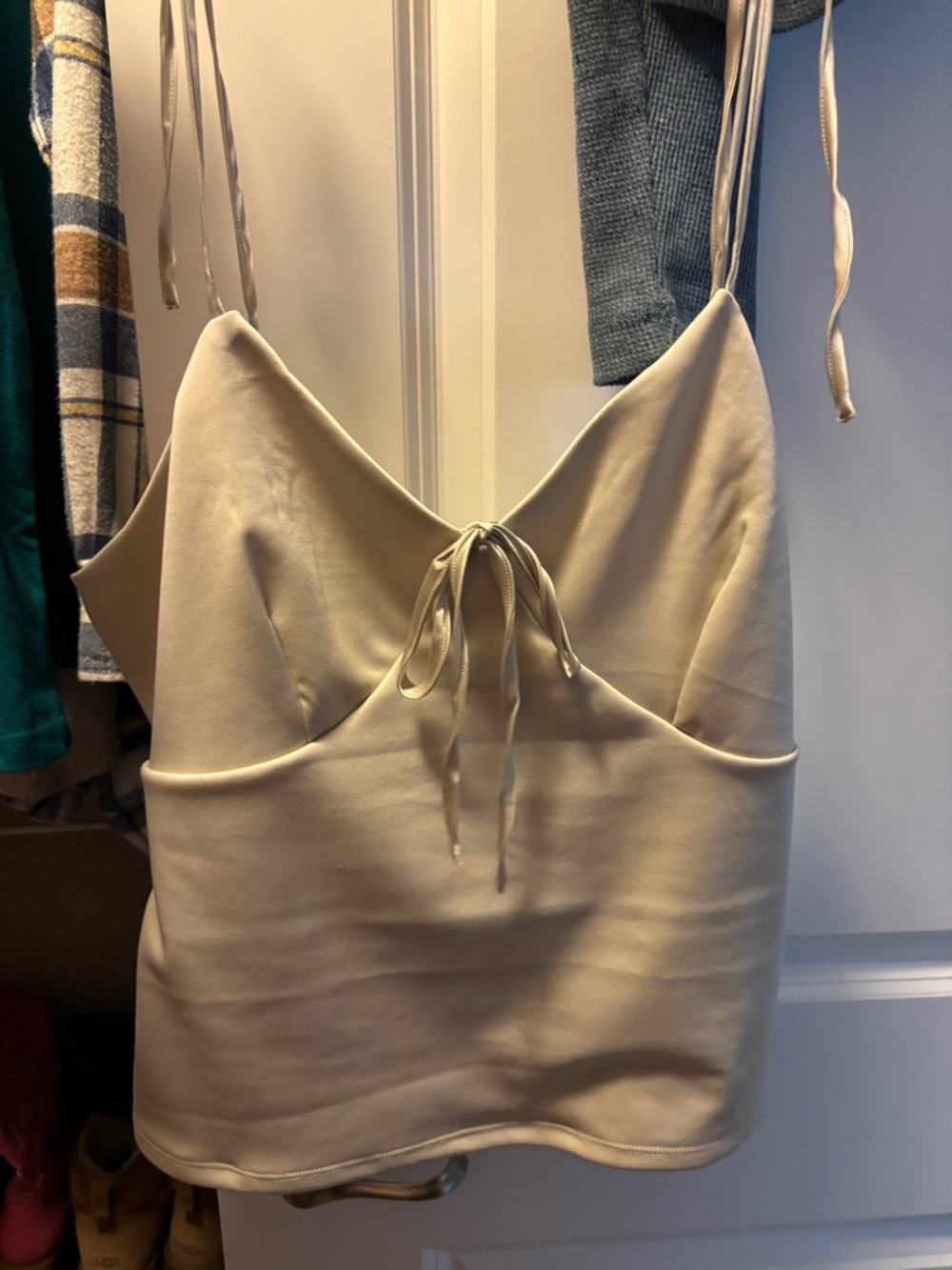 Express Cream Tie-Front Cami Top